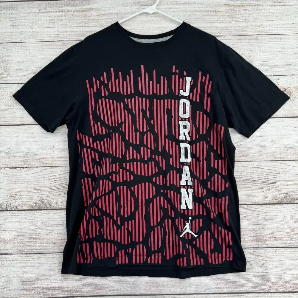 Jordan Front All Over‎ Print Short Sleeve T-Shirt Adult Size Large Black